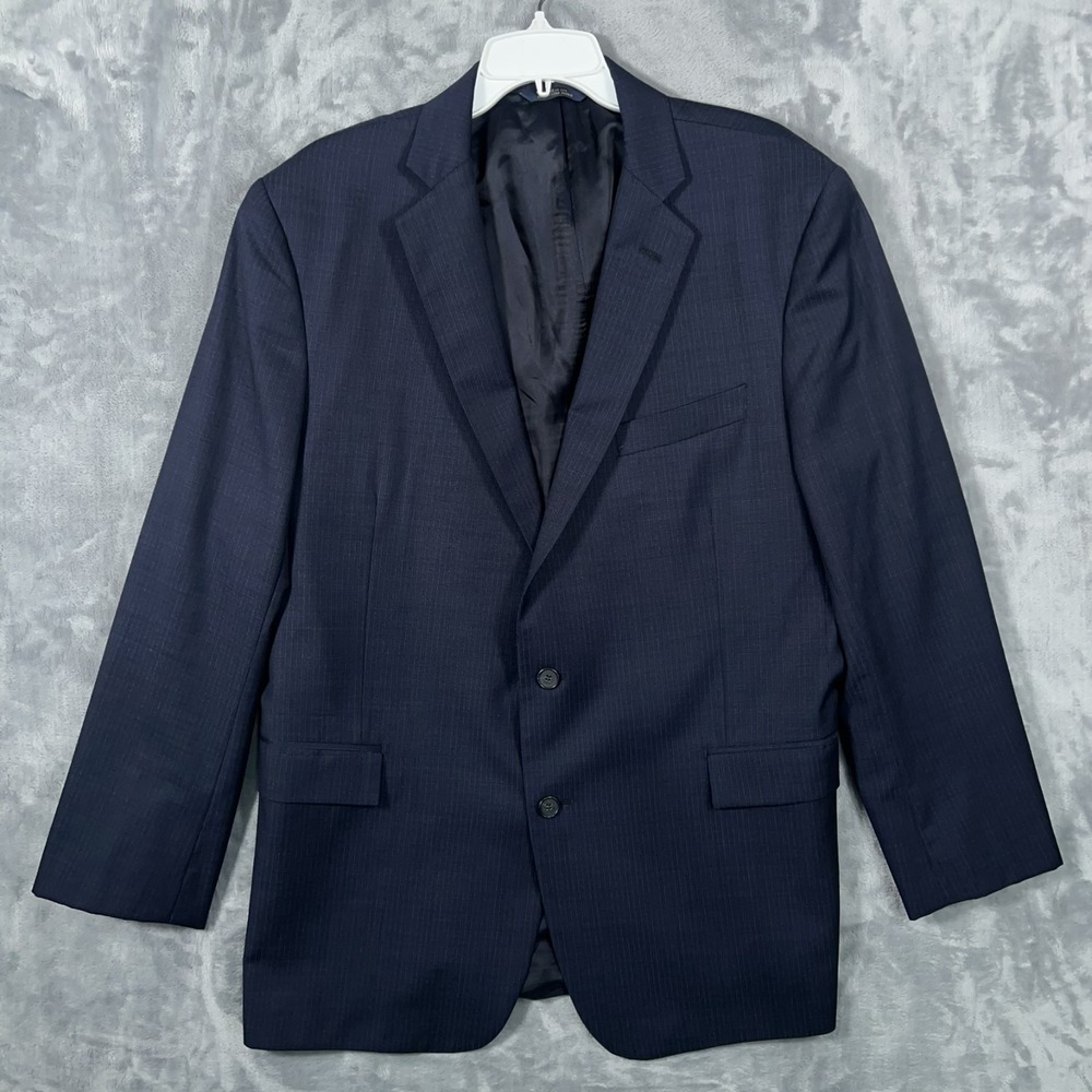 Brooks Brothers Regent Suit Jacket Mens 46L Long Navy Blue Blazer Check Vitale